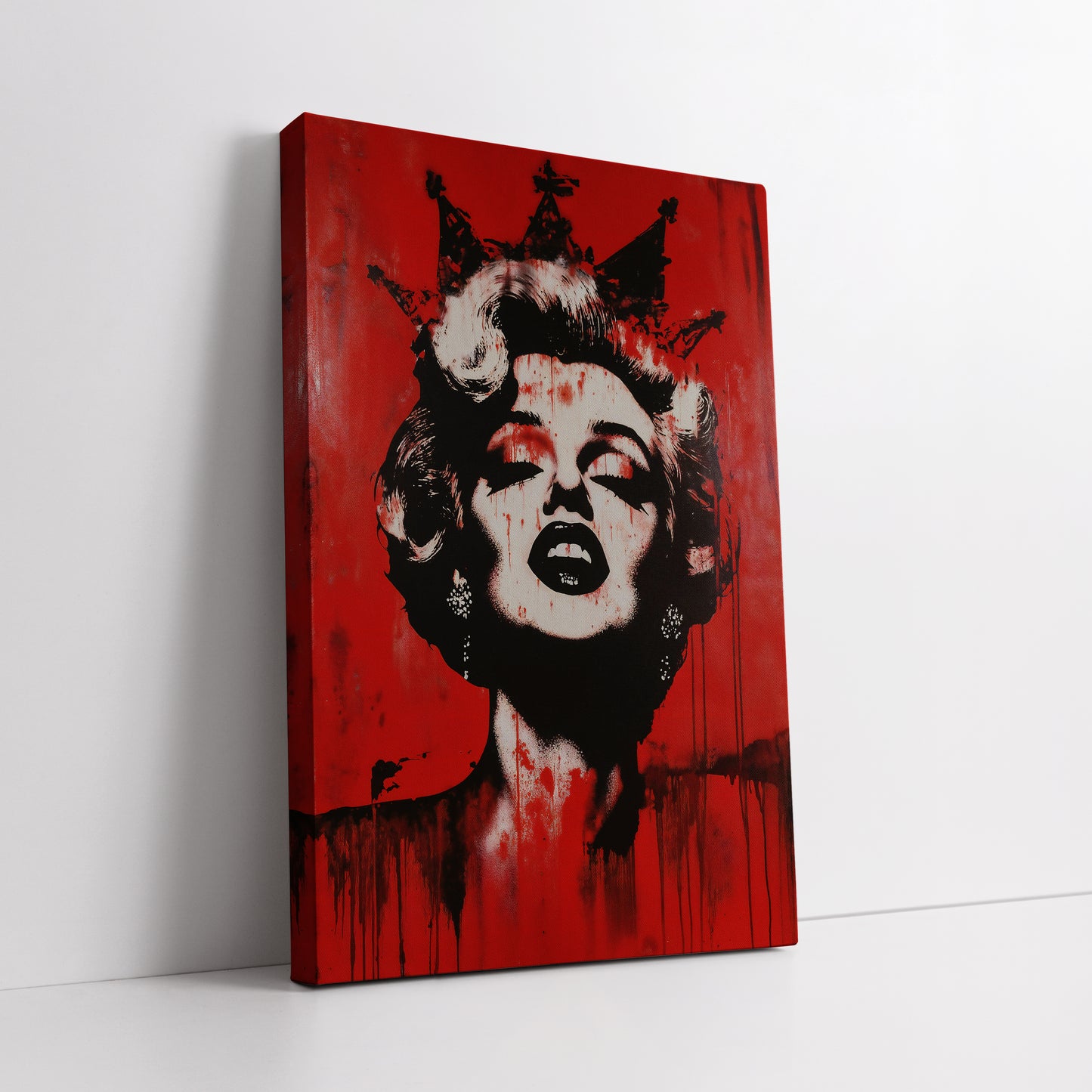 Marilyn Monroe with Crown Red Canvas - Pop Art Street Print