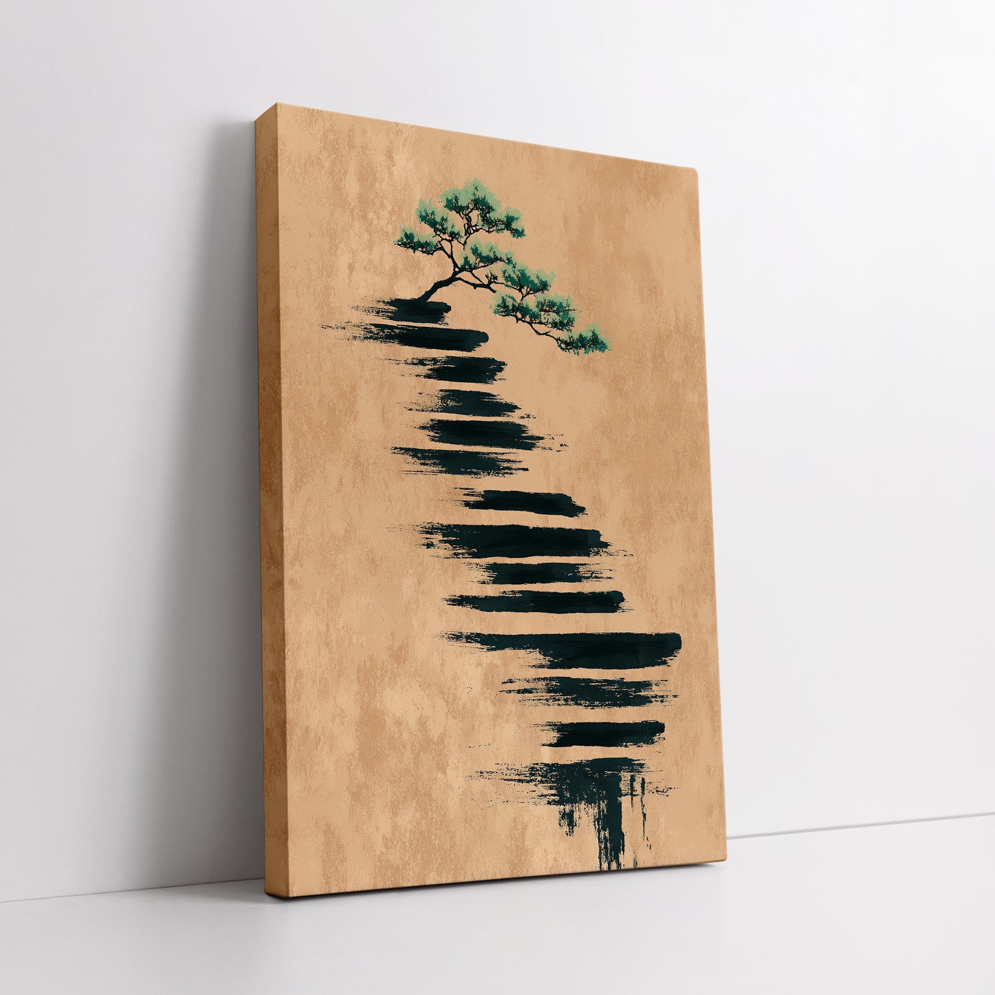 Minimalist Bonsai Tree Canvas Art - Japanese Style Abstract Print