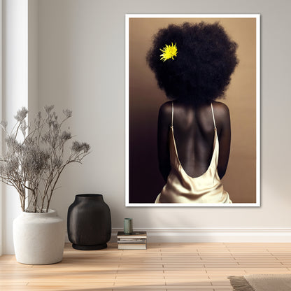 Afro Hair Woman Artwork - Luxury Interior Wall Decor
