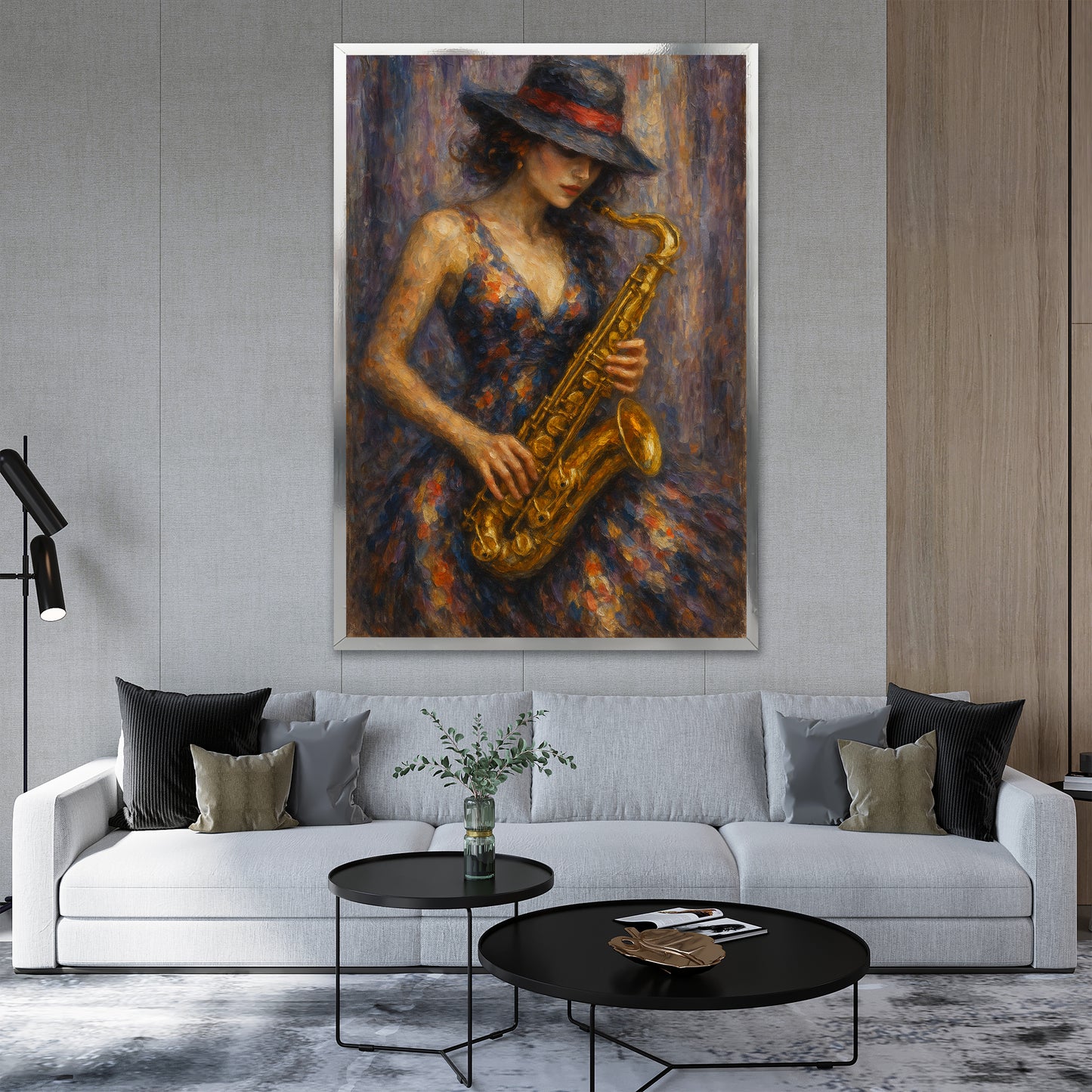 Woman Playing Saxophone Art - Gallery Wall Print