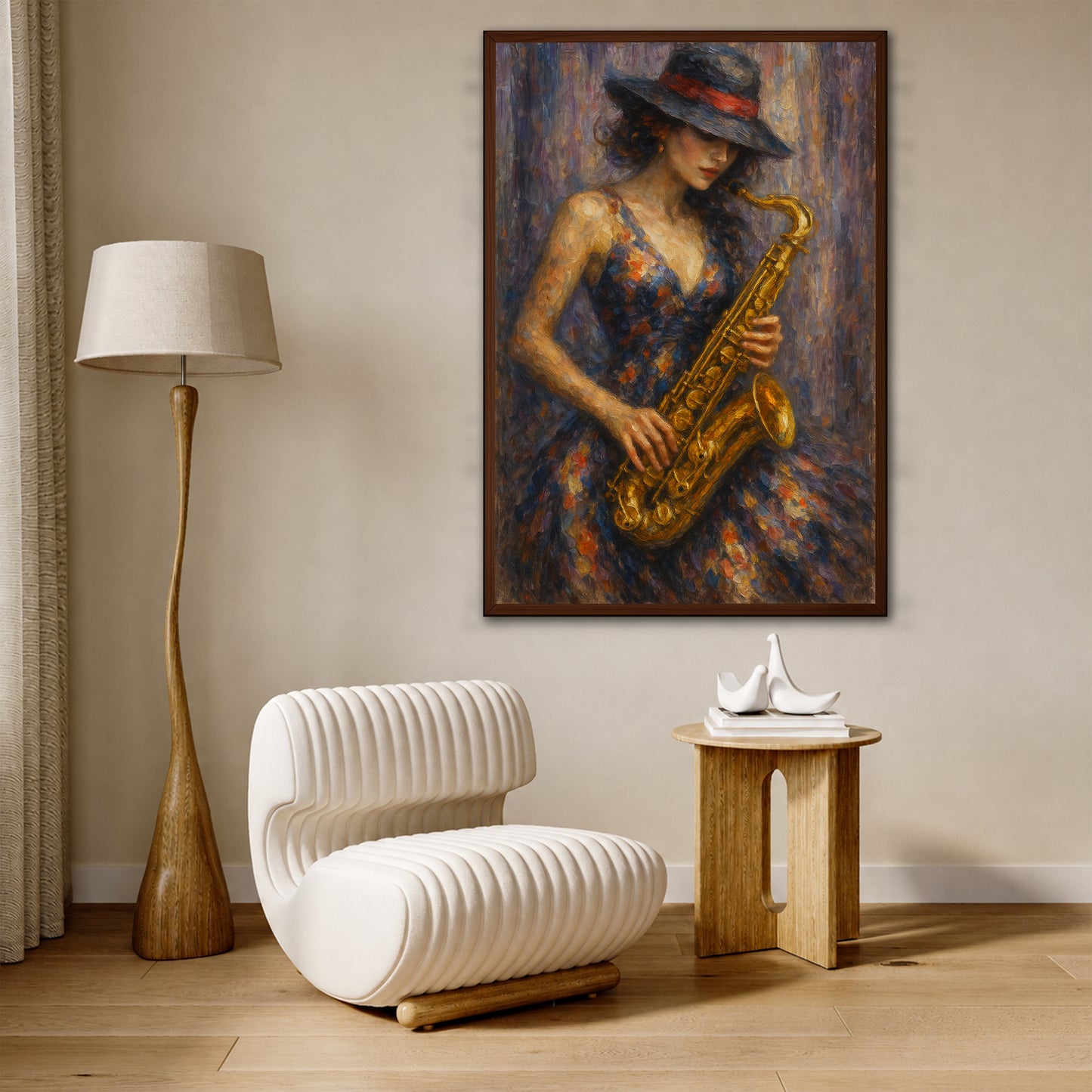 Woman Playing Saxophone Art - Gallery Wall Print