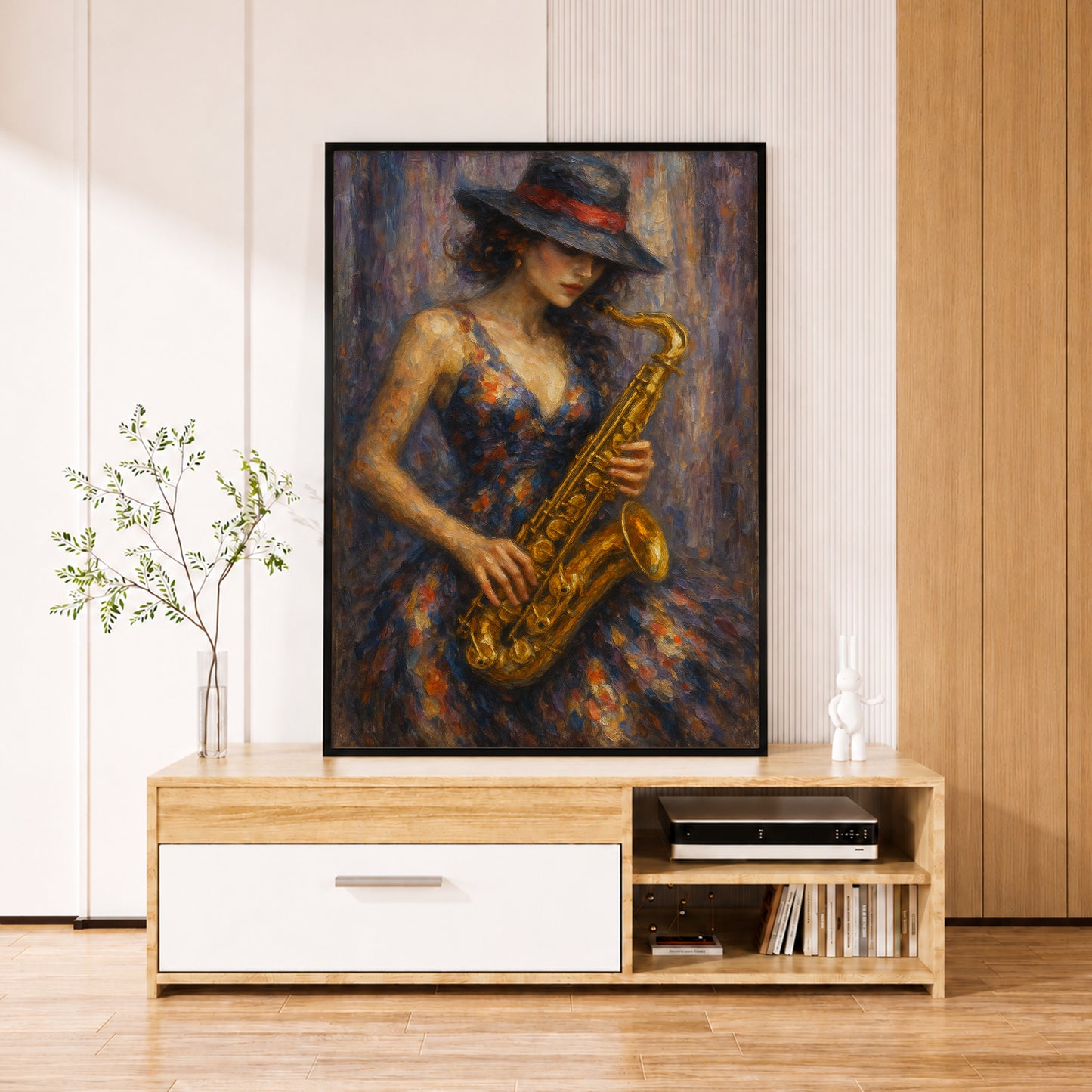 Woman Playing Saxophone Art - Gallery Wall Print