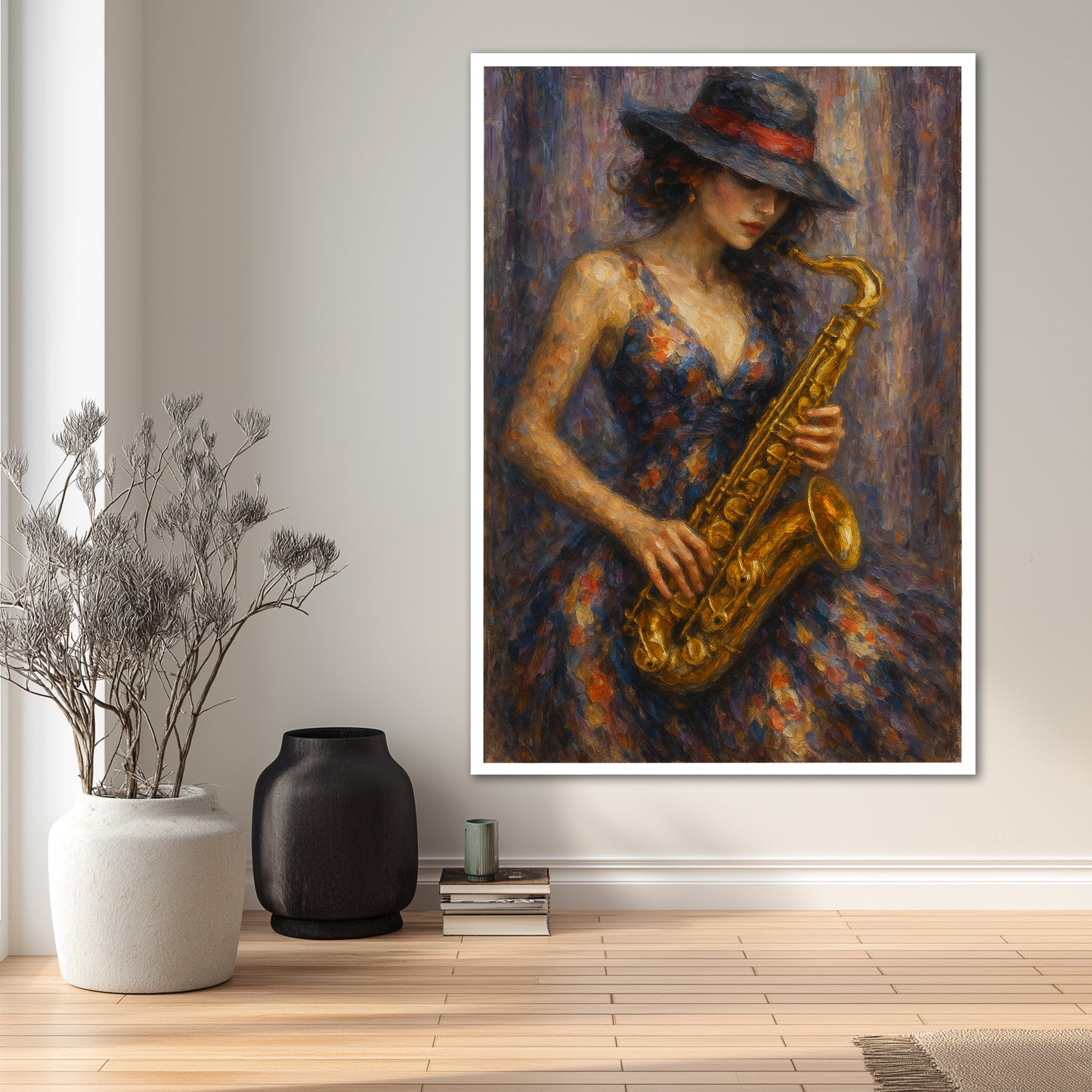 Woman Playing Saxophone Art - Gallery Wall Print