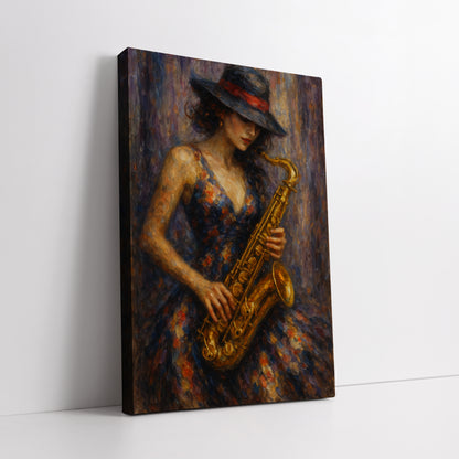 Woman Playing Saxophone Art - Gallery Wall Print