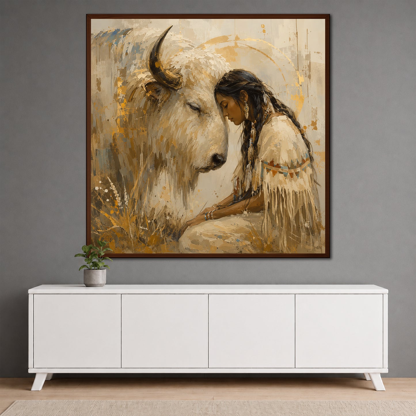 Native American Canvas Art - Cozy Rustic Living Decor