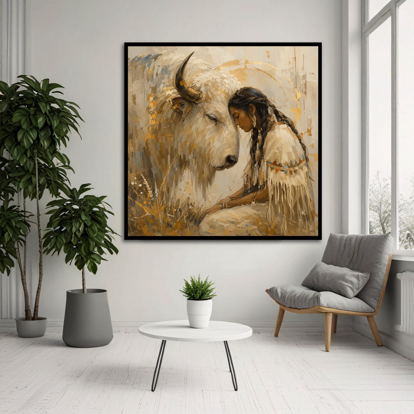 Native American Canvas Art - Cozy Rustic Living Decor