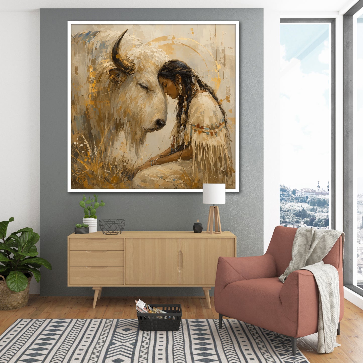 Native American Canvas Art - Cozy Rustic Living Decor
