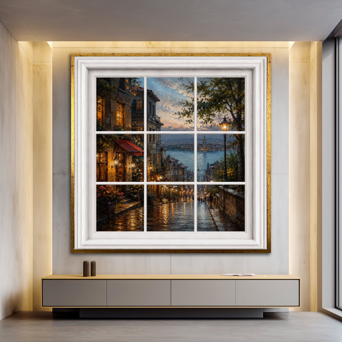 Istanbul Window Canvas Print - Cozy Living Room Decor