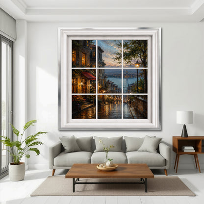 Istanbul Window Canvas Print - Cozy Living Room Decor