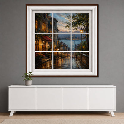 Istanbul Window Canvas Print - Cozy Living Room Decor