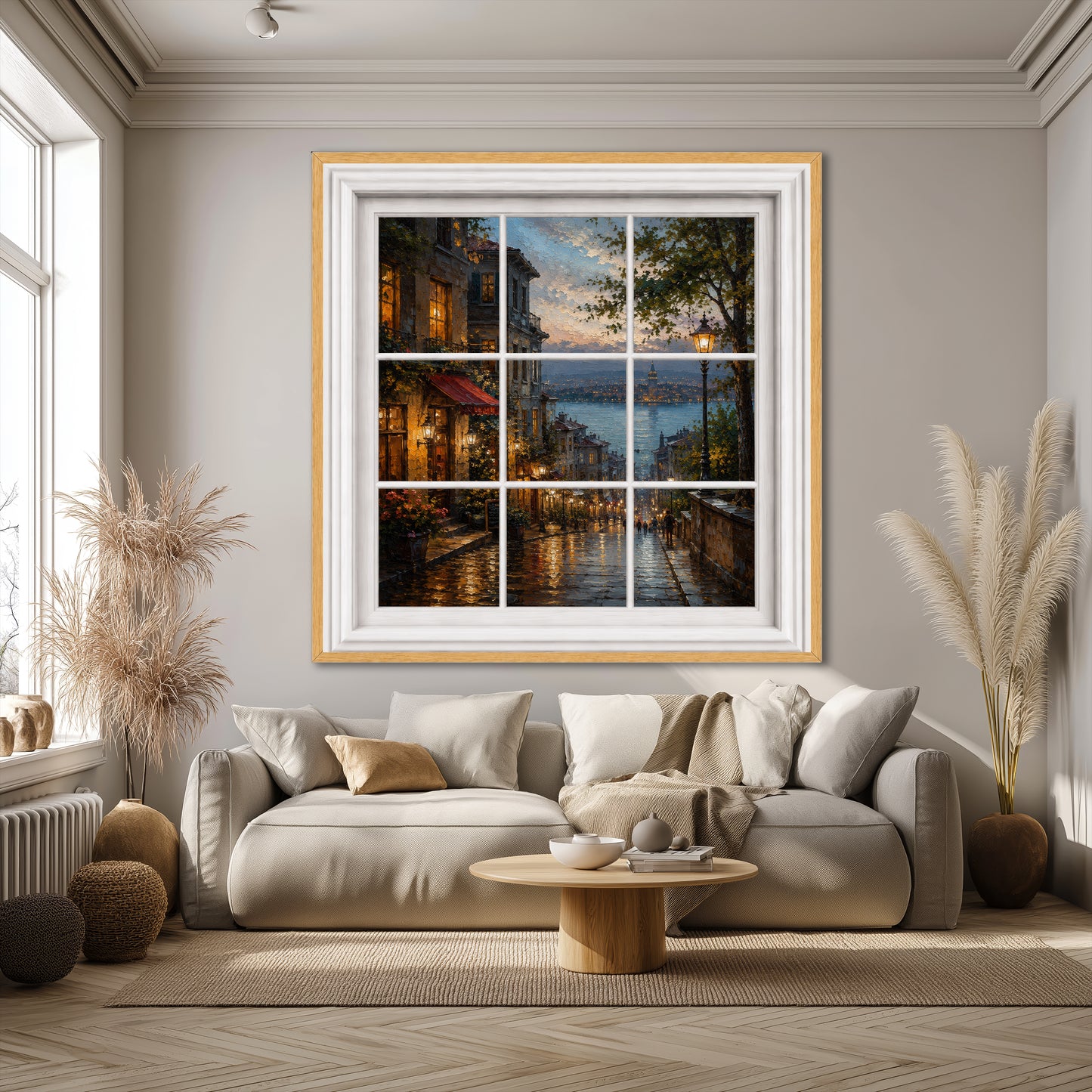 Istanbul Window Canvas Print - Cozy Living Room Decor