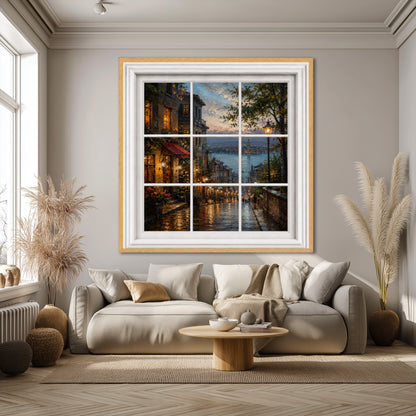 Istanbul Window Canvas Print - Cozy Living Room Decor