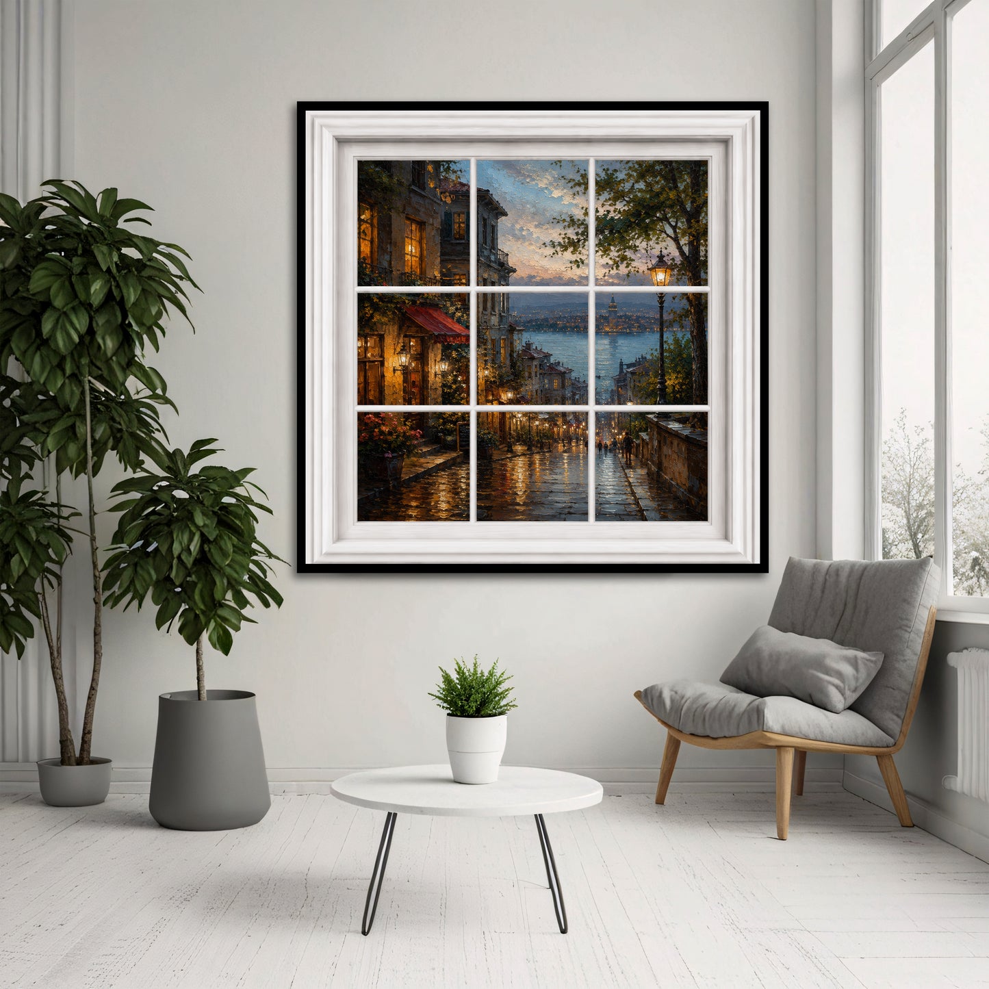 Istanbul Window Canvas Print - Cozy Living Room Decor