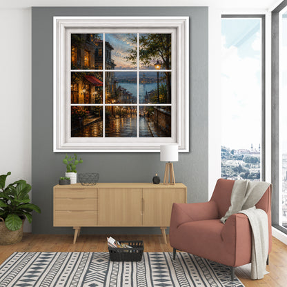 Istanbul Window Canvas Print - Cozy Living Room Decor