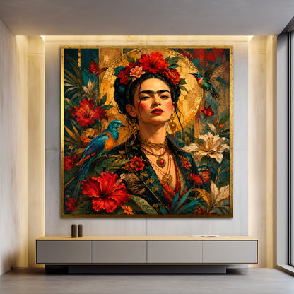 Frida Kahlo Canvas Print - Boho Chic Bedroom Decor