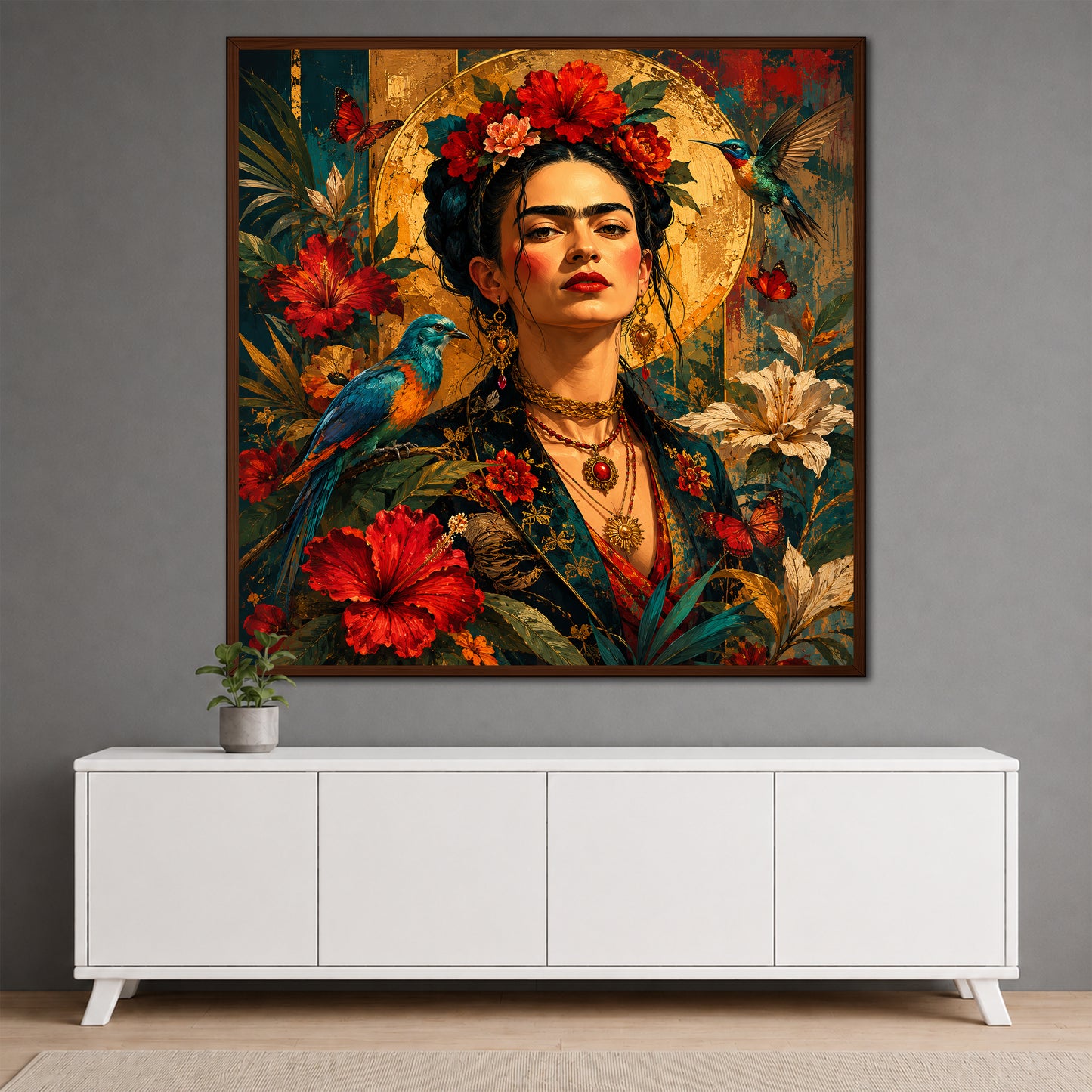 Frida Kahlo Canvas Print - Boho Chic Bedroom Decor