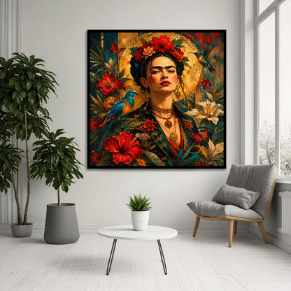 Frida Kahlo Canvas Print - Boho Chic Bedroom Decor