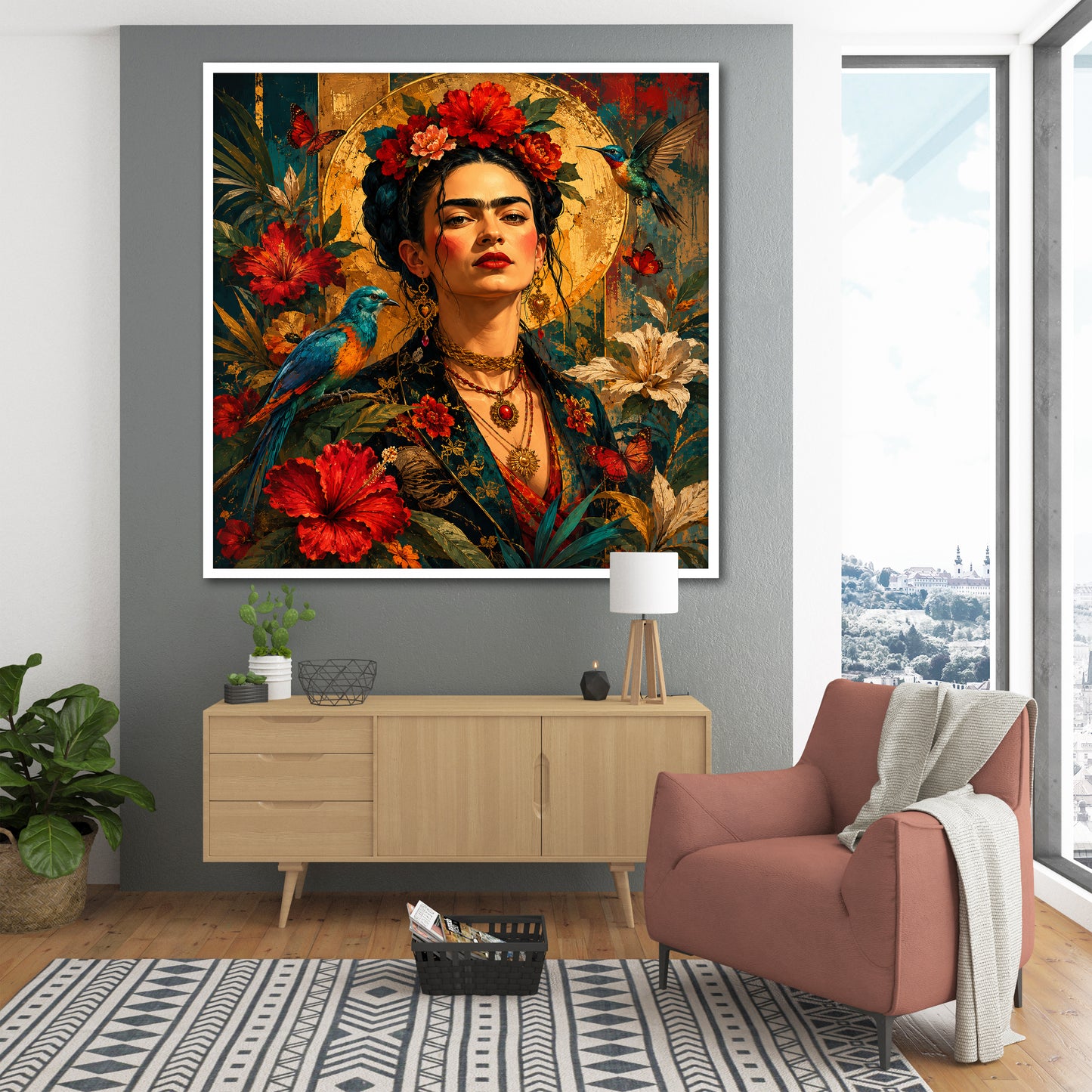 Frida Kahlo Canvas Print - Boho Chic Bedroom Decor