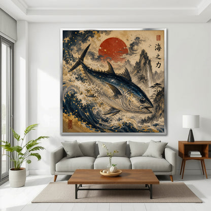 Japanese Tuna Canvas Art - Oriental Dining Room Decor