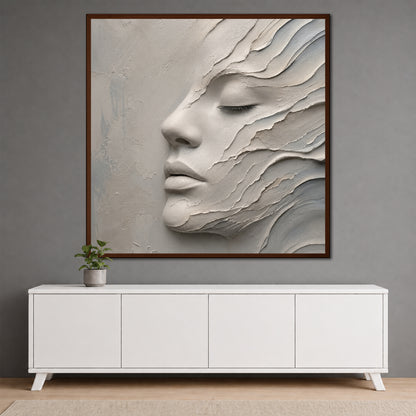 3D Face Effect Canvas Wall Art - Minimalist Bedroom Decor