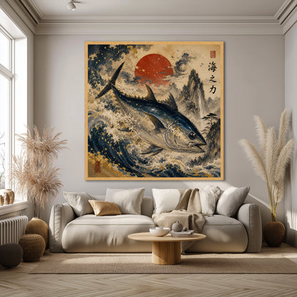 Japanese Tuna Canvas Art - Oriental Dining Room Decor