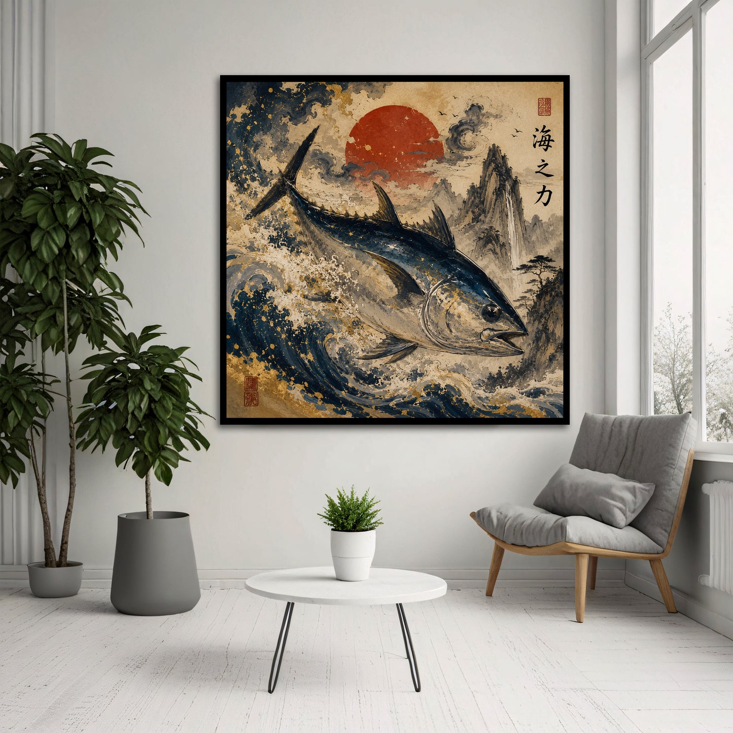 Japanese Tuna Canvas Art - Oriental Dining Room Decor