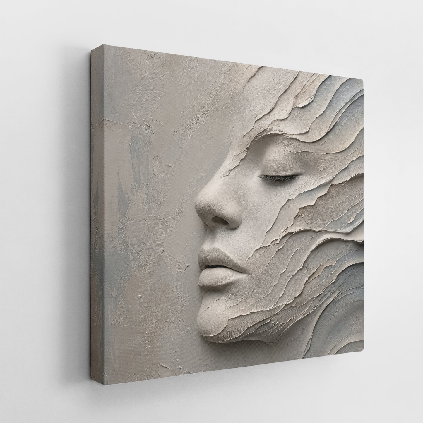 3D Face Effect Canvas Wall Art - Minimalist Bedroom Decor