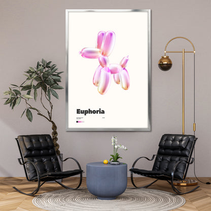 Euphoria Balloon Dog Canvas Wall Art - Modern Gallery Exhibition Poster