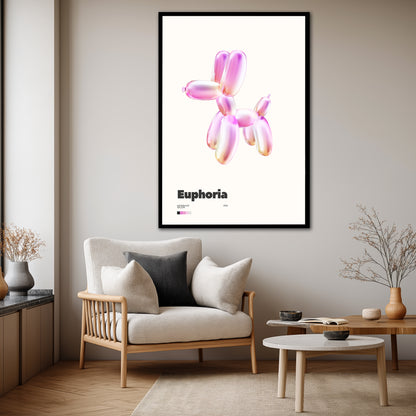 Euphoria Balloon Dog Canvas Wall Art - Modern Gallery Exhibition Poster
