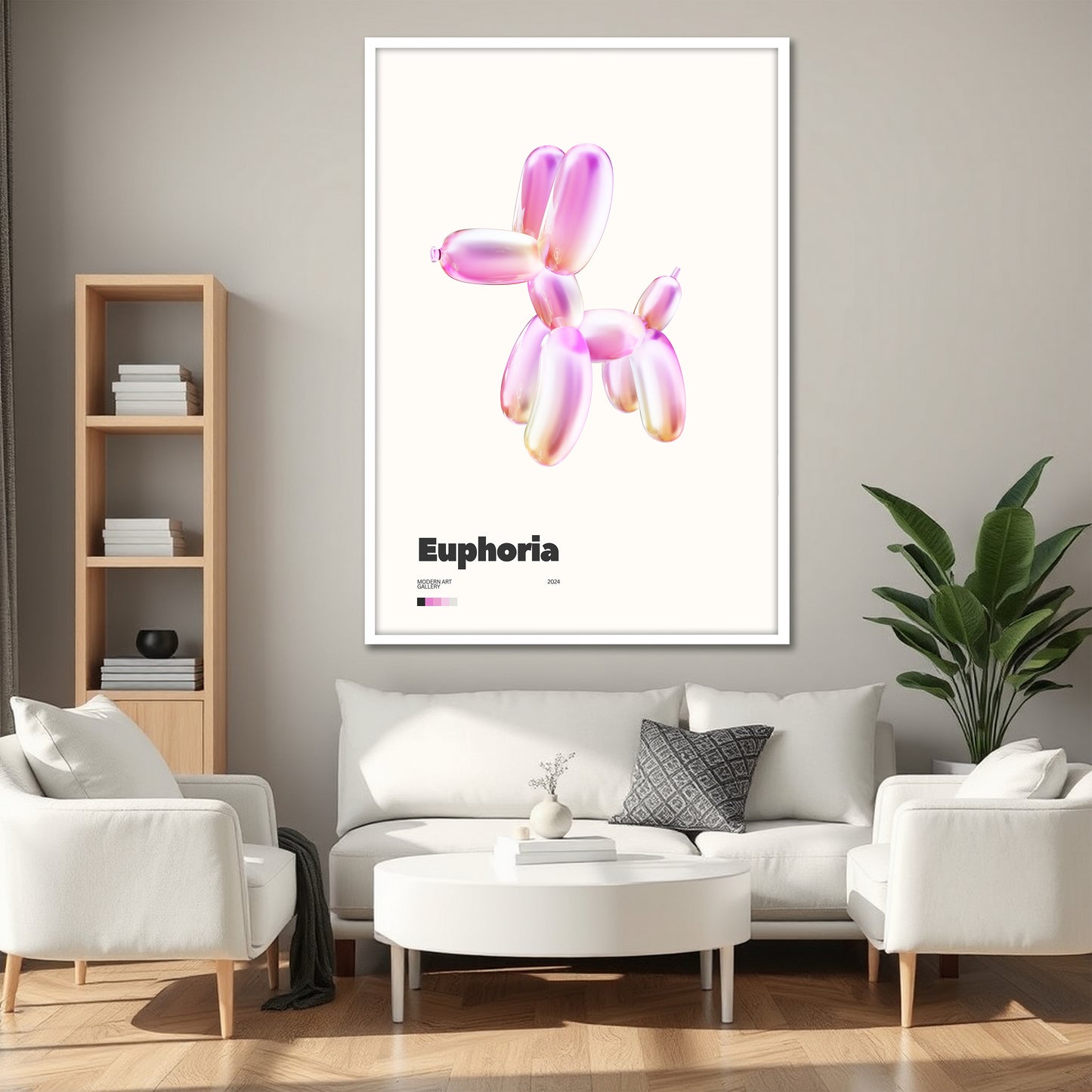 Euphoria Balloon Dog Canvas Wall Art - Modern Gallery Exhibition Poster