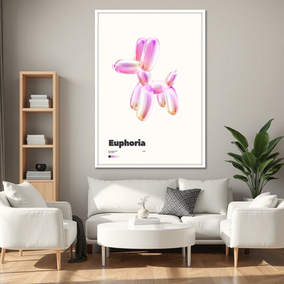 Euphoria Balloon Dog Canvas Wall Art - Modern Gallery Exhibition Poster