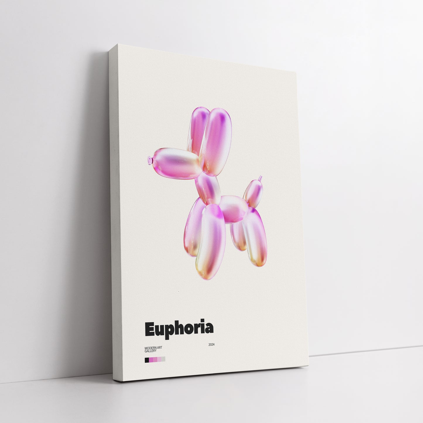 Euphoria Balloon Dog Canvas Wall Art - Modern Gallery Exhibition Poster