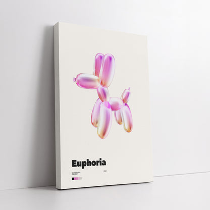 Euphoria Balloon Dog Canvas Wall Art - Modern Gallery Exhibition Poster